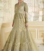 Light-green embroidered net salwar