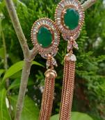Gold emerald   earrings