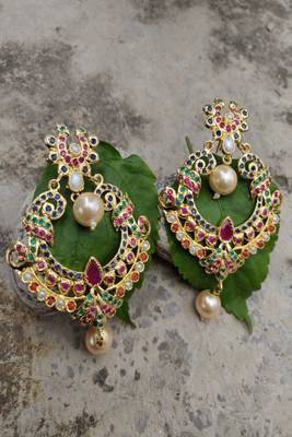 Gold swarovski crystal earrings 1