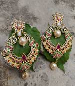 Gold swarovski crystal earrings