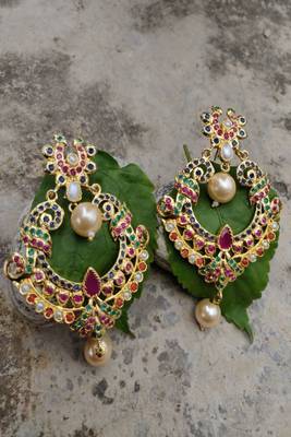 Gold swarovski crystal earrings 2