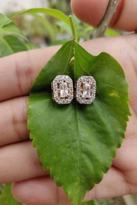 White swarovski crystal studs 1