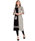Black plain cotton kurtas-and-kurtis