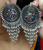 Oxidized Indian Bollywood Silver Earring