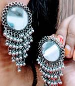 Oxidized Indian Bollywood Silver Earring