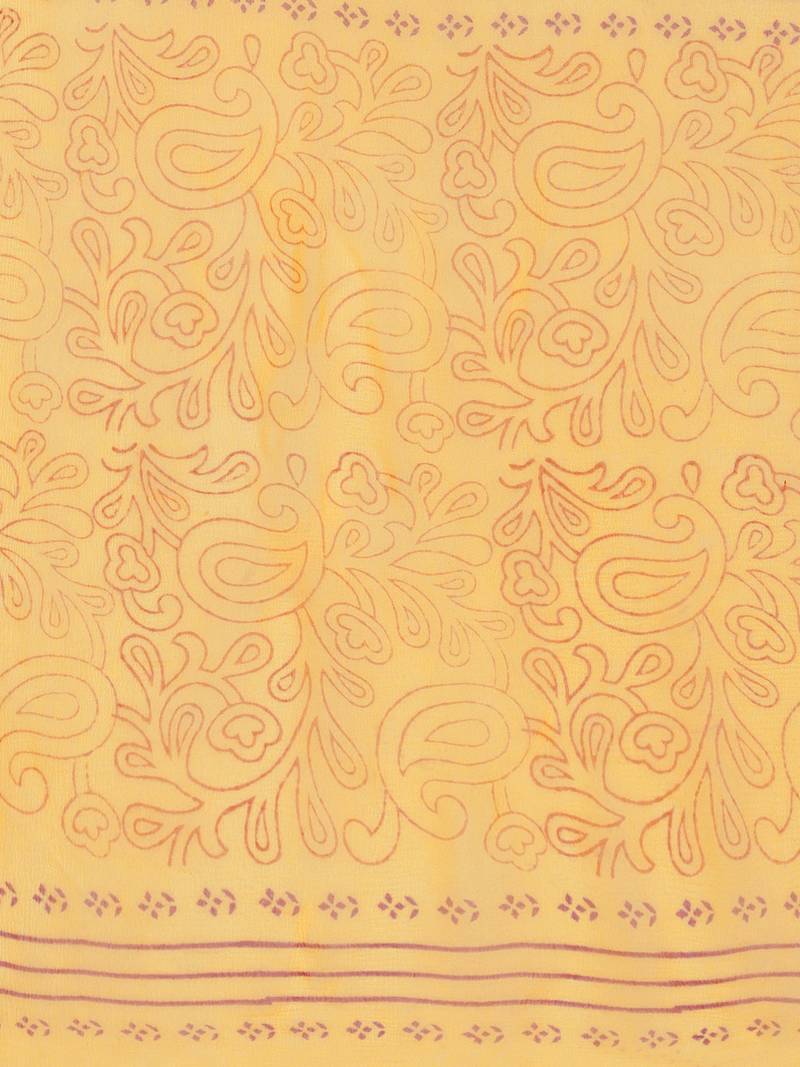 Yellow Handblock Print Palazzo Suit Set
