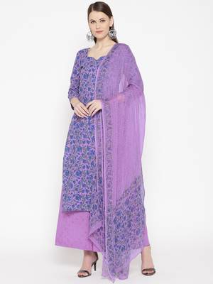 Purple Handblock Print Palazzo Suit Set 1
