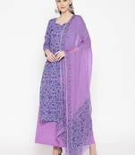 Purple Handblock Print Palazzo Suit Set