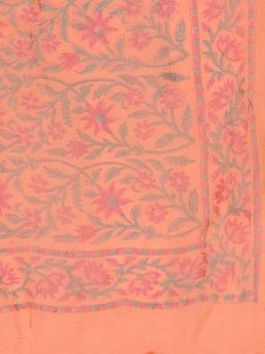Orange Handblock Print Palazzo Suit Set 4