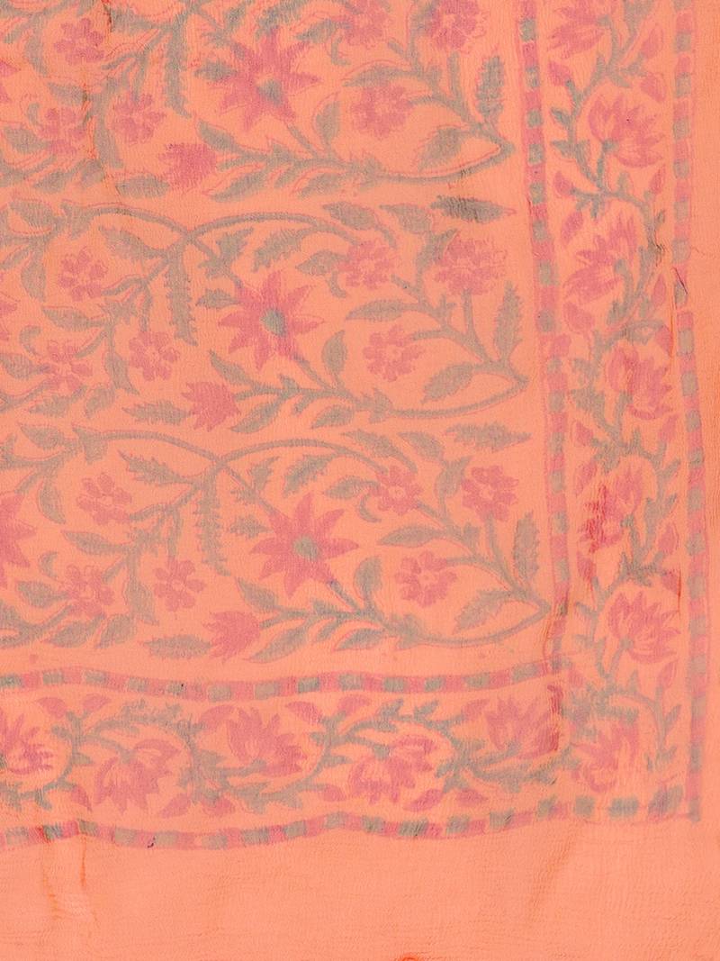 Orange Handblock Print Palazzo Suit Set