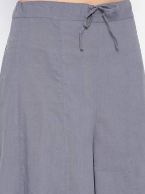 Grey Golden Handblock Print Palazzo Suit Set 3