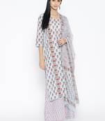 Floral Handblock Print Palazzo Suit Set