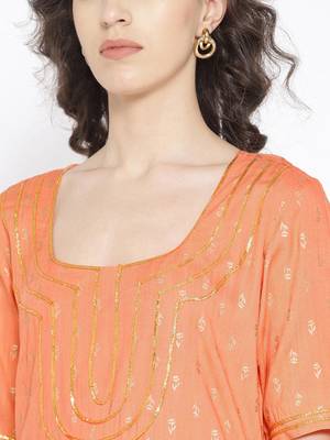 Peach Gota Work Palazzo Suit Set 2