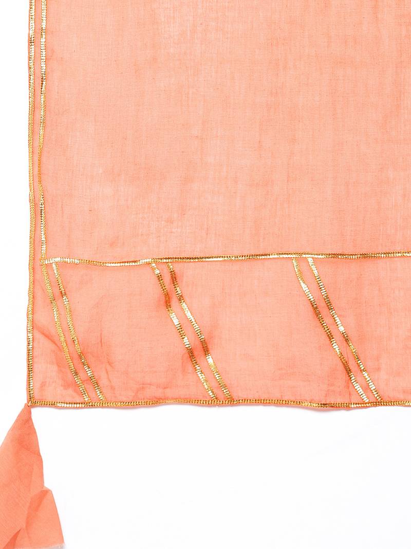 Peach Gota Work Palazzo Suit Set