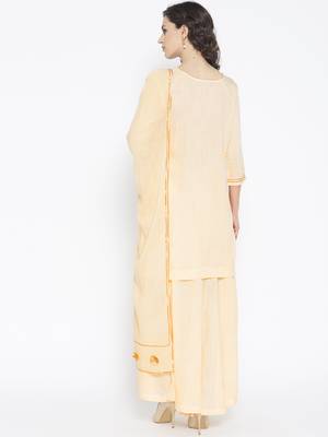 Cream Gota Work sharara Suit Set 6