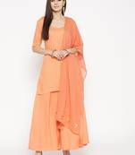 Peach Gota Work sharara Suit Set