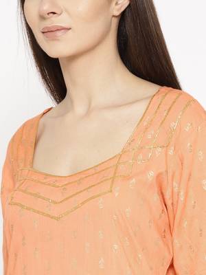 Peach Gota Work sharara Suit Set 2