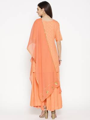 Peach Gota Work sharara Suit Set 5
