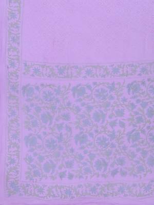 Purple Handblock Print Patiala Suit Set 4