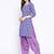 Purple Handblock Print Patiala Suit Set