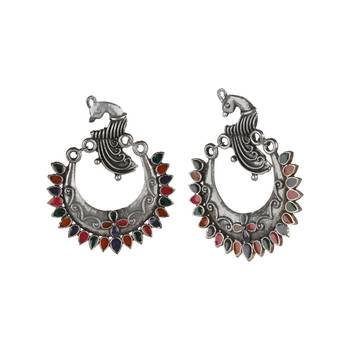 Oxidized Indian Bollywood Silver Earring 3