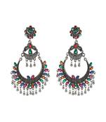 Oxidized Indian Bollywood Silver Earring