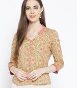 Peach Jaal Print Top