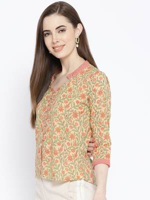 Peach Jaal Print Top 3