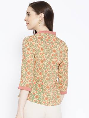 Peach Jaal Print Top 4