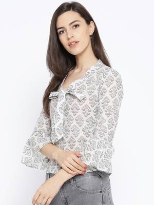 Grey Block Butti Print Shirt 3
