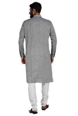 Grey Stylish And Fancy Kurta Pyjama 2