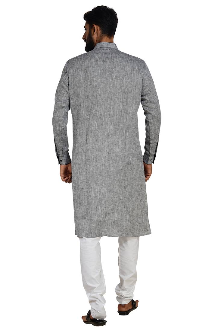 Grey Stylish And Fancy Kurta Pyjama