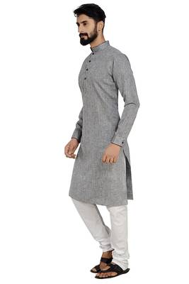 Grey Stylish And Fancy Kurta Pyjama 3