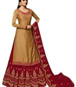 Brown embroidered georgette salwar
