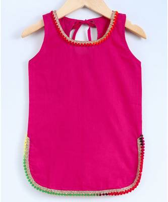 Blue Semi Patiala Salwar With Pink Top And Blue Contrast Dupatta 2