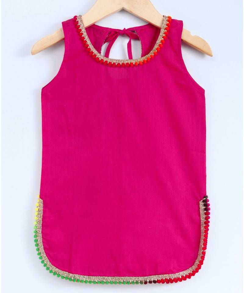 Blue Semi Patiala Salwar With Pink Top And Blue Contrast Dupatta