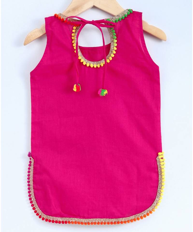 Blue Semi Patiala Salwar With Pink Top And Blue Contrast Dupatta