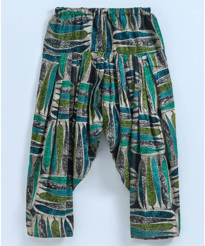 Green Semi Patiala Salwar With Green Top And Pink Dupatta