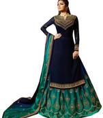 Blue Embroidered Georgette Salwar