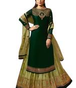 Green embroidered georgette salwar