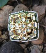 Gold Plated Kundan Polki Ring