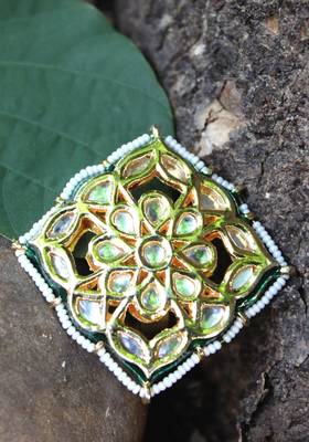 Gold Plated Kundan Polki Ring 2