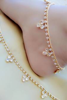 White diamond anklets