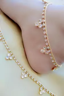 White diamond anklets