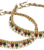 Multicolor diamond anklets