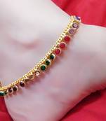 Multicolor diamond anklets