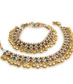 Multicolor diamond anklets