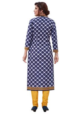 Blue Printed Crepe Unstitched Sawlar With Dupatta 2