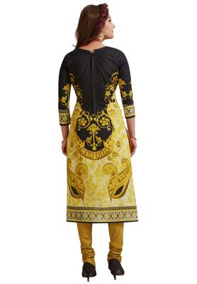 Black Printed Crepe Unstitched Sawlar With Dupatta 2
