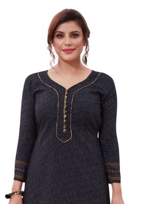 Black Printed Crepe Unstitched Sawlar With Dupatta 4